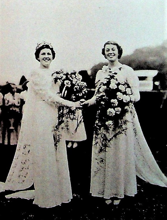 Eva Morton with an attendant in 1939