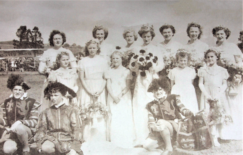 Alice Auld with her party at the 1950 Lace Queen ceremony