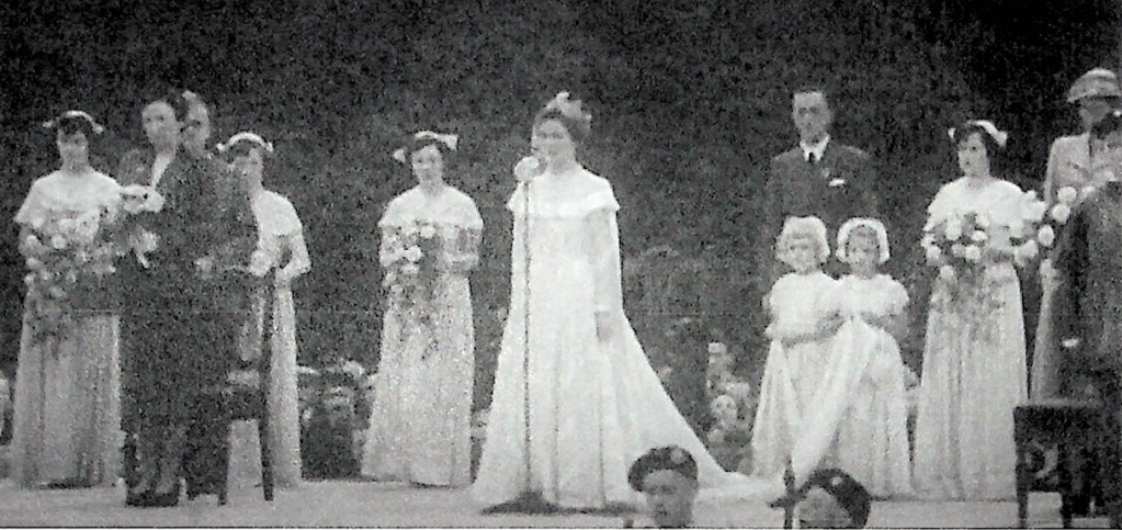 Hannah Patrick speaking at the 1952 Lace Queen ceremony