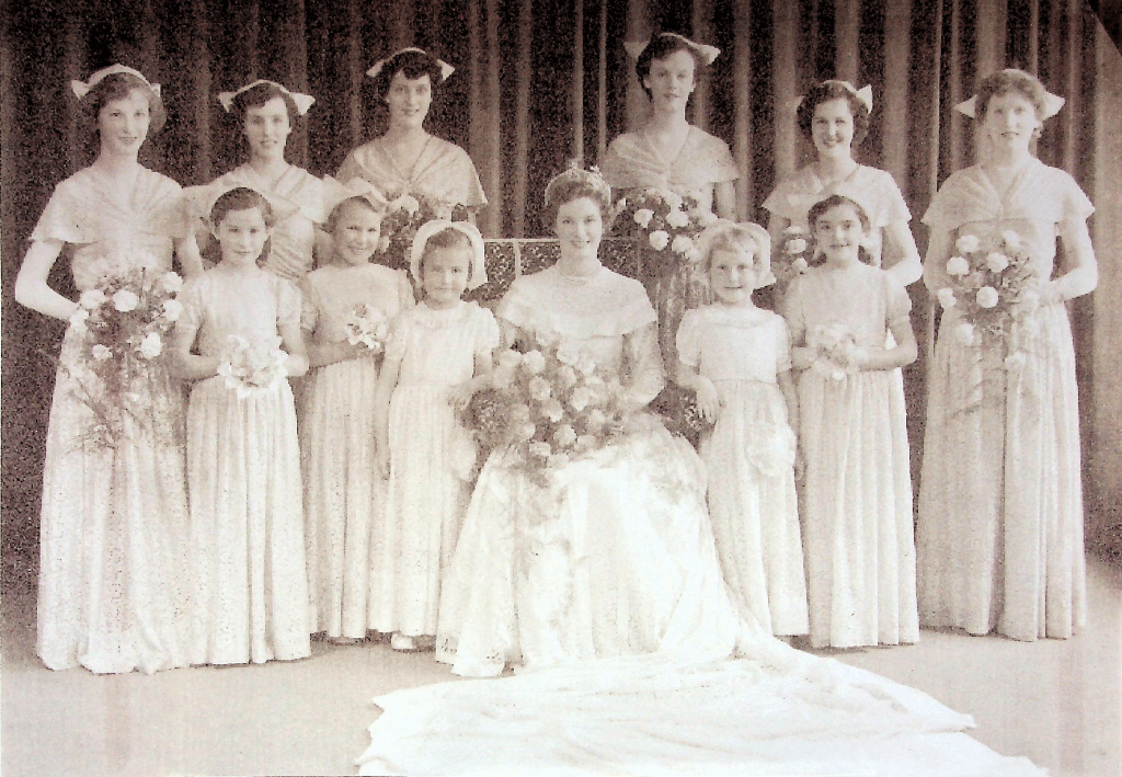 Hannah Patrick and her party at the 1952 Lace Queen ceremony